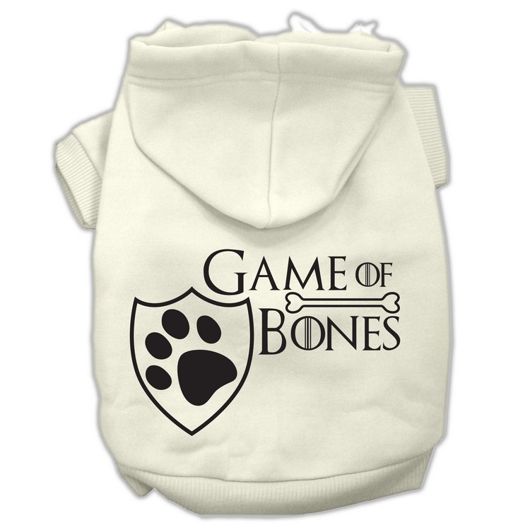 Game of Bones Screenprint Dog Hoodie Cream XXL